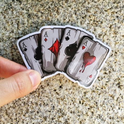 Miếng Dán Trang Trí Xe Ô Tô Hình Bài Poker - Miếng Dán Chống Nước, Nắng, Thân Thiện với Sơn Xe, Quà Tặng Độc Đáo cho Tài Xế