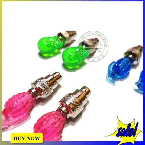 Đèn LED Hình Đầu Lâu Cho Xe Máy & Xe Đạp - Đèn Van Bánh Xe Màu Ngẫu Nhiên Tạo Hiệu Ứng Sáng Rực Rỡ Khi Di Chuyển