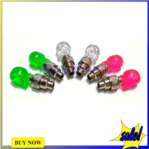 Đèn LED Hình Đầu Lâu Cho Xe Máy & Xe Đạp - Đèn Van Bánh Xe Màu Ngẫu Nhiên Tạo Hiệu Ứng Sáng Rực Rỡ Khi Di Chuyển