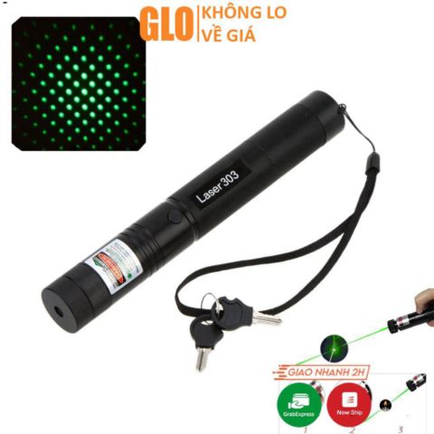 Đèn Pin Laser 303 Ánh Sáng Xanh Lá Chiếu Xa 5000m, Phụ Kiện Kính Vạn Hoa, Pin Sạc An Toàn Từ GloMart