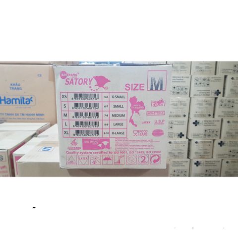 Găng Tay Y Tế Có Bột Trắng Hộp 100 Cái Made in Thái Lan - Nguyên Liệu Cao Su Tự Nhiên, Siêu Dai, Dày, Khó Rách