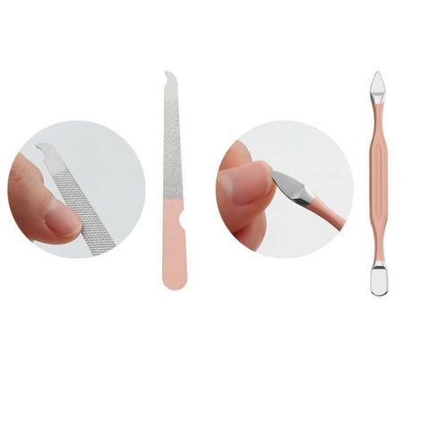 Bộ Cắt Móng Tay 18 Món Tiện Dụng - Dụng Cụ Chăm Sóc Móng Cao Cấp Hồng Sang Trọng, Gọn Nhẹ, Thời Trang