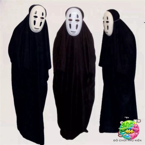 Trang Phục Cosplay Vô Diện Spirited Away - Bộ Đồ Hỏa Trang Đầy Đủ Cho Người Lớn và Trẻ Em, Áo, Mặt Nạ, Gang Tay