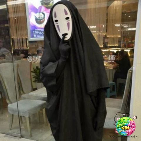 Trang Phục Cosplay Vô Diện Spirited Away - Bộ Đồ Hỏa Trang Đầy Đủ Cho Người Lớn và Trẻ Em, Áo, Mặt Nạ, Gang Tay