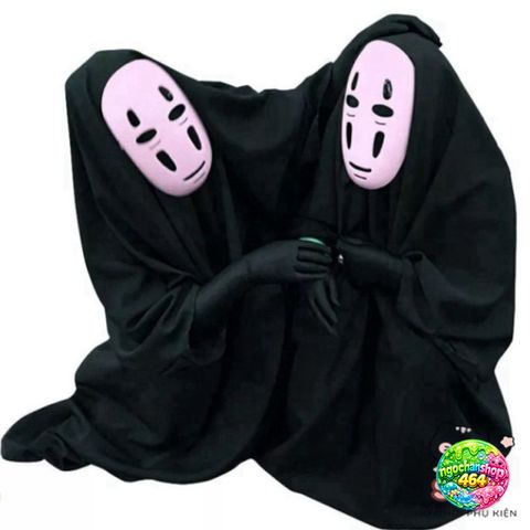 Trang Phục Cosplay Vô Diện Spirited Away - Bộ Đồ Hỏa Trang Đầy Đủ Cho Người Lớn và Trẻ Em, Áo, Mặt Nạ, Gang Tay