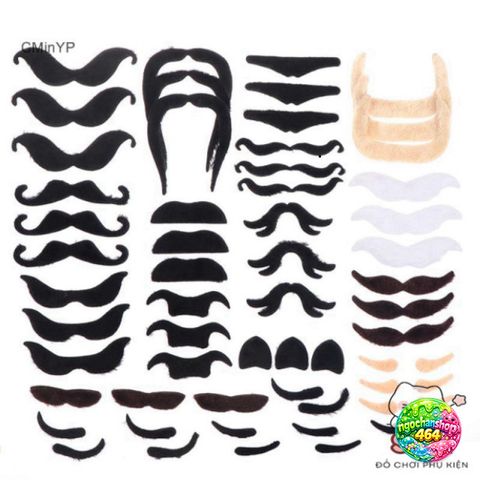 Bộ Râu Trang Phục Vui Nhộn 48 Chiếc - Phụ Kiện Halloween Hóa Trang Cho Trẻ Em và Người Lớn, Độc Đáo và Hài Hước