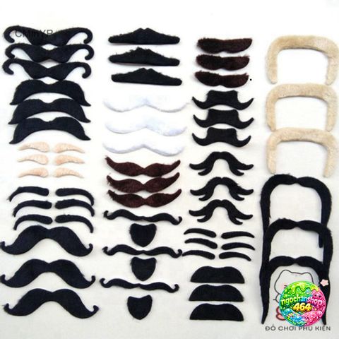 Bộ Râu Trang Phục Vui Nhộn 48 Chiếc - Phụ Kiện Halloween Hóa Trang Cho Trẻ Em và Người Lớn, Độc Đáo và Hài Hước