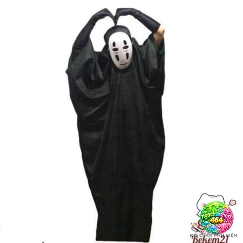 Bộ Cosplay Áo Vô Diện Halloween - Áo Choàng, Mặt Nạ và Găng Tay Đen Dài, Phù Hợp Với Fan Siêu Anh Hùng