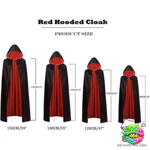 Áo Choàng Ma Quái Đỏ Đen Fashyuner 59 inch - Trang Phục Halloween Độc Đáo Dành Cho Tiệc Hóa Trang và Cosplay