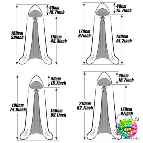 Áo Choàng Phù Thủy Halloween 59inch - Trang Phục Cosplay Rùng Rợn Chất Lượng Cao Cho Bữa Tiệc Hóa Trang