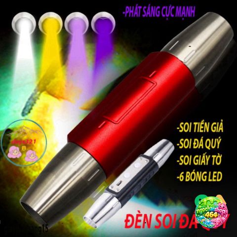 Đèn Tiên Tiến 6 Bóng Chuyên Sát Sách & Giấy Tờ - Đèn Pin LED Sạc Lại Cao Cấp Dùng Ngoài Trời, Kiểm Tra Đá Quý & Tiền Giả
