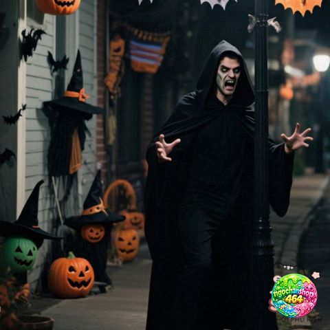 Áo Choàng Halloween Phù Thủy Đen - Polyester An Toàn, Giao Hàng Nhanh, Cosplay & Tiệc Tùng - 4 Kích Cỡ 131-192cm