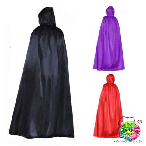 Áo Choàng Trùm Đầu Huyền Bí Grim Reaper - Bộ Trang Phục Halloween Thời Trang Cho Người Lớn Và Trẻ Em - Polyester Đen, Tím, Đỏ