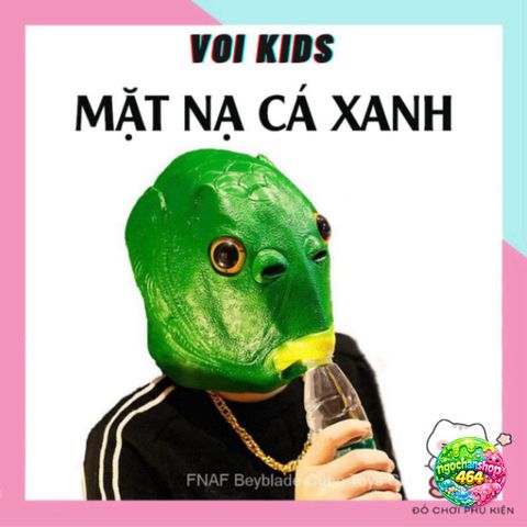 Mặt Nạ Quái Vật Đầu Cá Xanh Lá Latex Thời Trang Halloween - Phụ Kiện Đi Dự Tiệc Tiktok, Đạo Cụ Nhập Vai