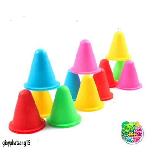 Bộ 10 Cốc Tập Trượt Patin Chất Liệu Nhựa Bền - Hỗ Trợ Luyện Tập Đường Đi - Màu Sắc Sáng Bắt Mắt, Nhẹ Gọn