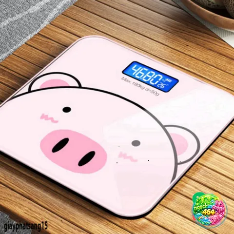 Cân Sức Khỏe Điện Tử Hình Heo Hồng - Cân Tối Đa 180kg Kèm Thước Dây, Thiết Kế Đáng Yêu cho Gia Đình
