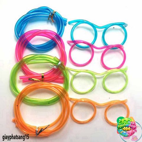 Ống Hút Mắt Kính PET Vui Nhộn Siêu Mềm Dẻo - Đồ Chơi Hài Hước Sáng Tạo Cho Trẻ Em 36,5cm/67cm