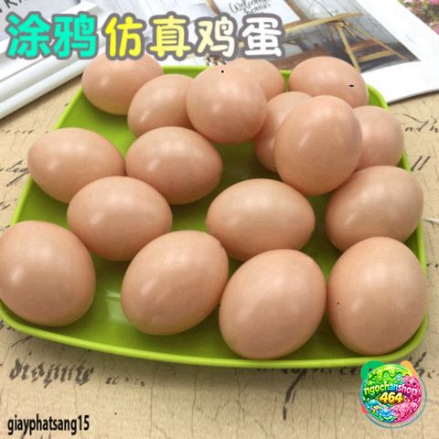 Trứng Gà Giả Nhựa 5 Quả - Mô Phỏng Để Dạy Học và Chơi Chơi Nghệ Thuật - Chất Liệu Thân Thiện Môi Trường