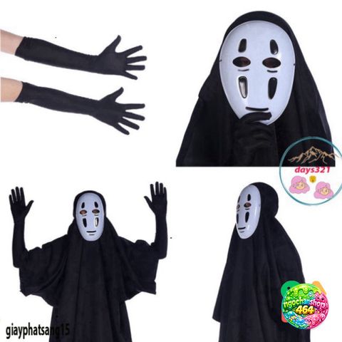 Bộ Trang Phục Vô Diện Đen cho Cosplay - Mặt Nạ, Áo Choàng và Găng Tay Siêu Anh Hùng Dành Cho Trẻ Em và Người Lớn