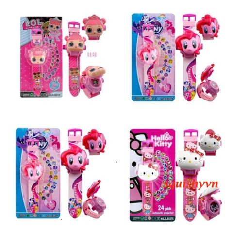Đồng Hồ LED Hoạt Hình 3D Chiếu 24 Hình Dễ Thương Cho Bé - Quà Tặng Sinh Nhật, Halloween, Giáng Sinh, Phù Hợp 3-14 Tuổi