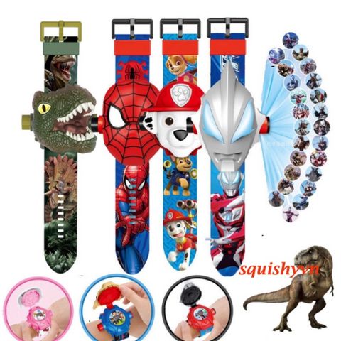 Đồng Hồ LED Hoạt Hình 3D Chiếu 24 Hình Dễ Thương Cho Bé - Quà Tặng Sinh Nhật, Halloween, Giáng Sinh, Phù Hợp 3-14 Tuổi