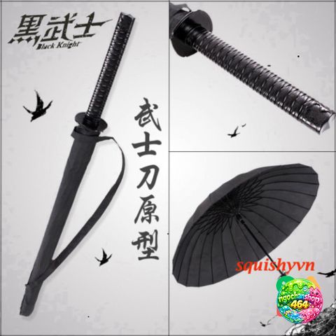 Ô Dù Katana Đen - Dù Che Mưa Chống Bão Cán Kiếm Nhật Siêu Bền, Thiết Kế Độc Đáo và Chắc Chắn 16 Nan 100cm