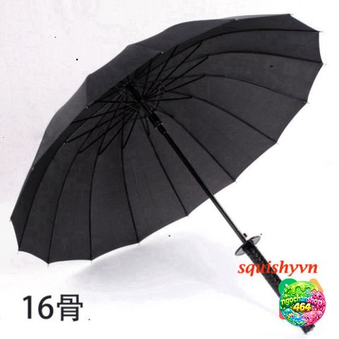 Ô Dù Katana Đen - Dù Che Mưa Chống Bão Cán Kiếm Nhật Siêu Bền, Thiết Kế Độc Đáo và Chắc Chắn 16 Nan 100cm