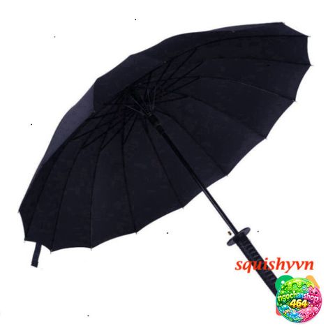 Ô Dù Katana Đen - Dù Che Mưa Chống Bão Cán Kiếm Nhật Siêu Bền, Thiết Kế Độc Đáo và Chắc Chắn 16 Nan 100cm