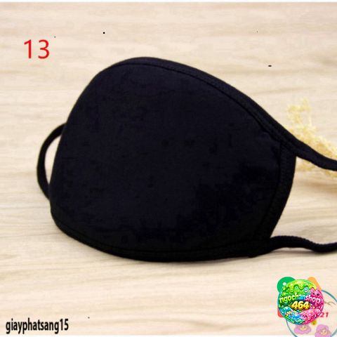 Khẩu Trang Cotton Dễ Thương Màu Đen In Hoạt Hình - Chống Bụi, Khói, PM2.5, Phù Hợp Mọi Hoạt Động Ngoài Trời