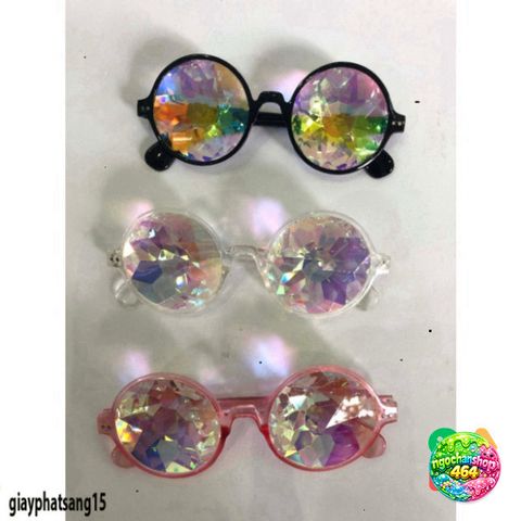 Kính Vạn Hoa Thời Trang Đen Hồng Trong Suốt - Kính Mát Kaleidoscope Dành Cho Tiệc Tùng và Halloween Náo Nhiệt
