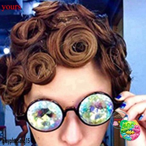 Kính Vạn Hoa Thời Trang Đen Hồng Trong Suốt - Kính Mát Kaleidoscope Dành Cho Tiệc Tùng và Halloween Náo Nhiệt