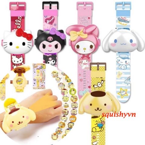Đồng Hồ Hoạt Hình 3D Hello Kitty và Kuromi Cho Bé - Đồng Hồ Điện Tử Xinh Xắn, Quà Tặng Đáng Yêu Cho Trẻ Em