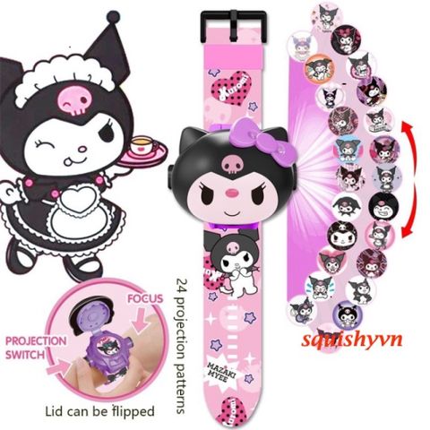Đồng Hồ Hoạt Hình 3D Hello Kitty và Kuromi Cho Bé - Đồng Hồ Điện Tử Xinh Xắn, Quà Tặng Đáng Yêu Cho Trẻ Em