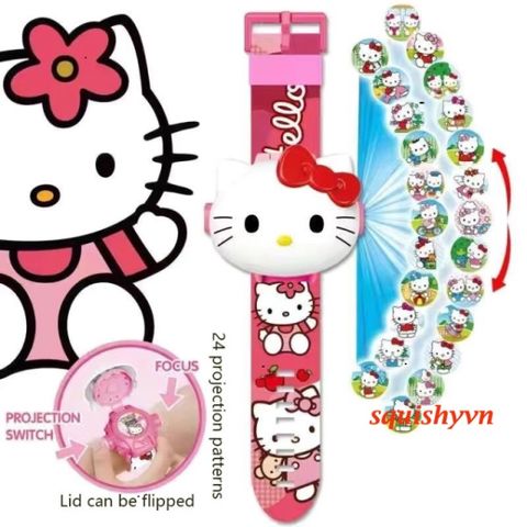 Đồng Hồ Hoạt Hình 3D Hello Kitty và Kuromi Cho Bé - Đồng Hồ Điện Tử Xinh Xắn, Quà Tặng Đáng Yêu Cho Trẻ Em