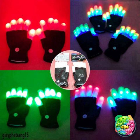 Găng tay LED Phát Sáng 7 Chế Độ - Đồ Chơi Phá Cách Chuyên Dụng Cho Hòa Nhạc & Tiệc Tùng