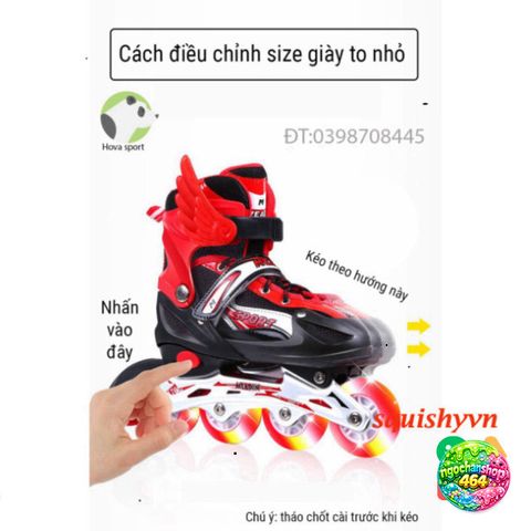Giày Trượt Patin Phát Sáng Cao Cấp Điều Chỉnh Kích Thước Cho Trẻ Em & Người Lớn - Mẫu Mới 2021, Nhiều Màu Sắc Đẹp Mắt