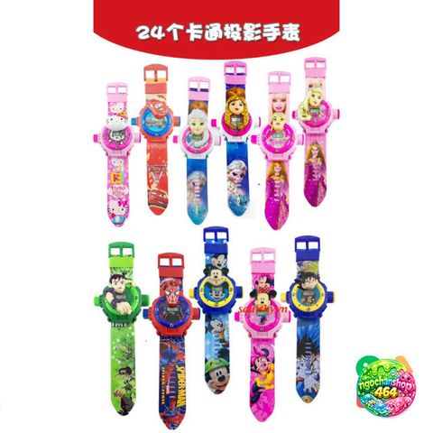 Đồng Hồ Chiếu 3D Cho Trẻ Em - 24 Hình Hoạt Hình Đô Rê Mon, Spiderman, Iron Man, Batman - Đồng Hồ Kỹ Thuật Số Thời Trang
