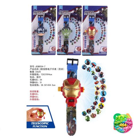 Đồng Hồ Chiếu 3D Cho Trẻ Em - 24 Hình Hoạt Hình Đô Rê Mon, Spiderman, Iron Man, Batman - Đồng Hồ Kỹ Thuật Số Thời Trang