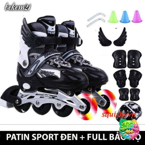 Giày Patin Trẻ Em 2 Lần Sáng Cao Cấp - Khung Kim Loại, Bánh Chạy Bền, Tặng 20 Món Bảo Hộ & Phụ Kiện - Giày Trượt Thể Thao Cho Bé