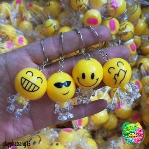 Móc Khóa LED Mặt Cười Emoji Phát Sáng – Phụ Kiện Thời Trang Rực Rỡ, Thiết Kế Xinh Xắn Cho Túi Xách & Chìa Khóa
