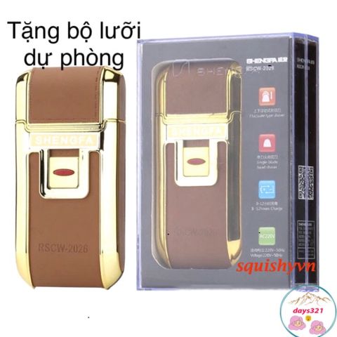 Máy Cạo Râu Shengfa RSCW-2026 - Cạo Khô An Toàn, Thiết Kế Nhỏ Gọn, Lưỡi Dự Phòng và Sạc Tiện Lợi cho Nam