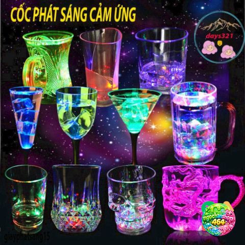 Cốc Uống Rượu/Bia LED 270ML Phát Sáng - Cốc Thủy Tinh Acrylic Trang Trí Tiệc Tùng, Bar và Câu Lạc Bộ