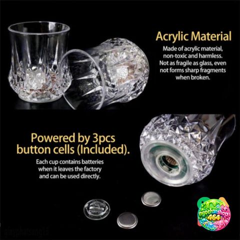 Cốc Uống Rượu/Bia LED 270ML Phát Sáng - Cốc Thủy Tinh Acrylic Trang Trí Tiệc Tùng, Bar và Câu Lạc Bộ