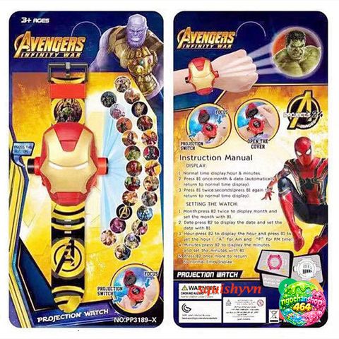 Đồng Hồ Kỹ Thuật Số Trẻ Em - Pin Lật Hình Hoạt Hình Bạch Tuyết, Iron Man, Spiderman - Đồng Hồ Chiếu LED Thể Thao Cho Bé