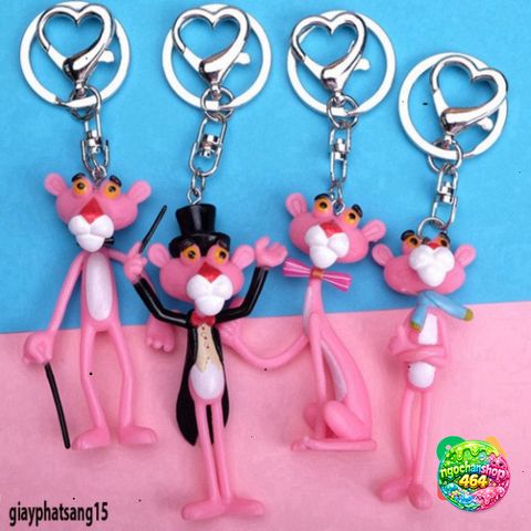 Móc Khóa Pink Panther Thêu - Phụ Kiện Thời Trang Mô Hình Hoạt Hình Độc Đáo, Quà Tặng Dễ Thương Cho Cặp Đôi
