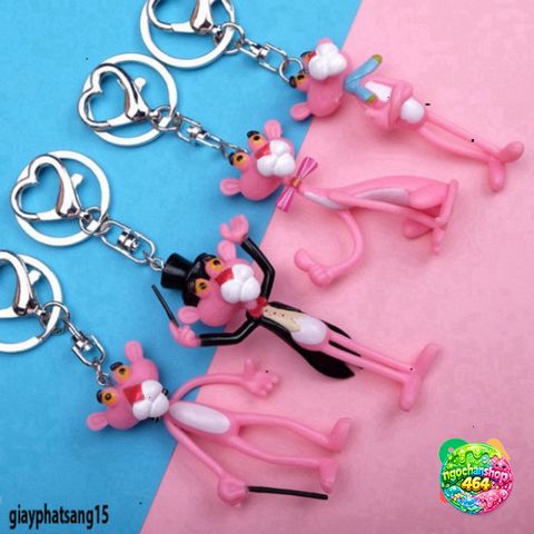Móc Khóa Pink Panther Thêu - Phụ Kiện Thời Trang Mô Hình Hoạt Hình Độc Đáo, Quà Tặng Dễ Thương Cho Cặp Đôi