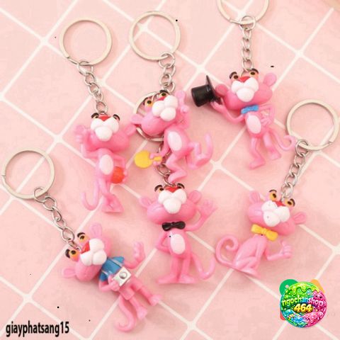 Móc Khóa Pink Panther Thêu - Phụ Kiện Thời Trang Mô Hình Hoạt Hình Độc Đáo, Quà Tặng Dễ Thương Cho Cặp Đôi