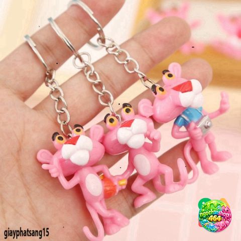 Móc Khóa Pink Panther Thêu - Phụ Kiện Thời Trang Mô Hình Hoạt Hình Độc Đáo, Quà Tặng Dễ Thương Cho Cặp Đôi