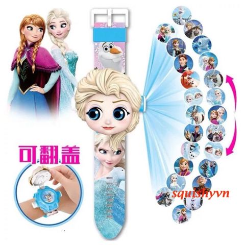 Đồng Hồ Điện Tử 3D Cho Trẻ Em - 24 Hình Hoạt Hình Đáng Yêu Như Elsa, Người Nhện, Siêu Nhân, Quà Tặng Sáng Tạo Cho Bé