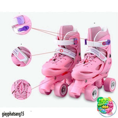 Giày Patin 4 Bánh An Toàn Cho Trẻ Em - Trượt Thoải Mái Từ 5 Đến 14 Tuổi - Giày Chơi An Toàn, Đổi Trả 15 Ngày